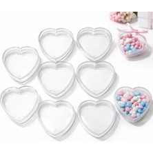10 Ad. Şeffaf Mika Kalp Kutu (Hediye Kutusu)