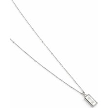 Asmentum Dikdörtgen Taş Detaylı Kolye