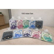 100 Ad. Karışık Renk 80 Sayfa Yasin Kitabı Tesbih Tüllü Set Hac Umre Mevlüt Hediyeliği