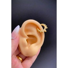 Blisse Piercing Kadın Gold Renk Spayk Figürlü 316L Çelik Helix & Lobe Kıkırdak Piercing