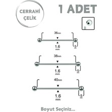 Blisse Piercing Unisex Cerrahi Çelik 5mm Toplu Industrial Köprü Piercing