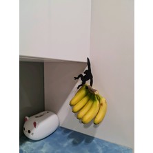 DIGIARTISAN3D Sevimli Maymun Şeklinde Muz Askısı - Şık ve Eğlenceli Mutfak Dekorasyonu (Siyah)