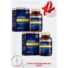 Nutraxin Vitamin Max C + D Zinc 60 Tablet (X2)+ 100ML Yüz Temizleme Jeli