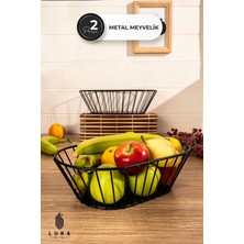 Feyza Design Iki Parça Oval Metal Meyve ve Sebze Saklama Seti, Şık ve Pratik Tasarım