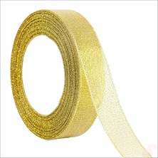 Süsle Bebek ve Parti Parlak Simli Organze Kurdele, 2,5 cm x 23 mt - Altın
