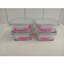 Feyza Design Fresco Cam Kilitli Saklama Kabı 4’lü Set 1150CC Kare, Sağlıklı ve Şık