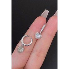 Blisse Piercing Kadın Kalp Figürlü Taşlı Tragus Helix Kıkırdak Çelik Halka Piercing