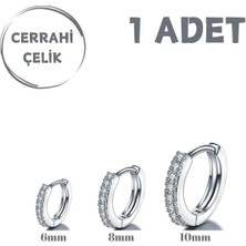 Blisse Piercing Unisex Gümüş Zirkon Taşlı Tragus Helix Conch Kıkırdak Rook Burun Halka Piercing