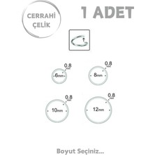Blisse Piercing Unisex Cerrahi Çelik En Ince Barlı 0.8mm Tel Halka Hızma Piercing