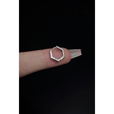 Blisse Piercing Kadın Beşgen Figürlü Tragus Helix Kıkırdak Halka Çelik Piercing