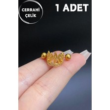 Blisse Piercing Kadın Cerrahi Çelik Zirkon Taşlı Taç Figür Meme Ucu Nipple Piercing