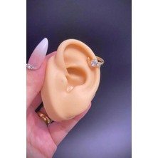 Blisse Piercing Kadın Gold Renk Zirkon Taşlı 316L Cerrahi Çelik Helix & Lobe Kıkırdak Piercing