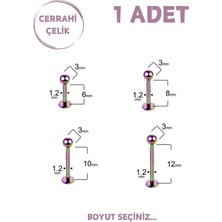 Blisse Piercing Unisex Cerrahi Çelik 3mm Toplu Labret Tragus Helix Piercing