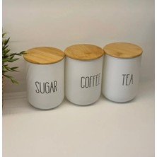 Feyza Design Şık 3’lü Seramik Kapaklı Vakumlu Saklama Kavanoz Seti