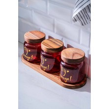 Feyza Design Akasya Kapaklı Kavanoz Seti, 12 Cm, Şık ve Dayanıklı Saklama Çözümleri