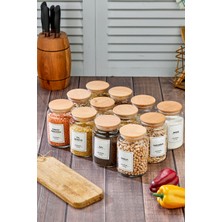 Feyza Design 12'li Vakumlu Kapaklı 900ML Kavanoz Seti, Etiketli, Saklama Için Uygun