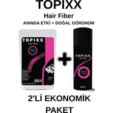 Topixx Hair Fiber Topixx Hair 100 Gr. + 50 Gr. 2'li Ekonomik Set Saç Toz Saç Dolgunlaştırıcı Toz Topik