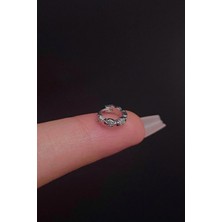 Blisse Piercing Kadın Kalp Figürlü  Zirkon Taşlı Tragus Helix Kıkırdak Halka Çelik Piercing
