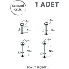 Blisse Piercing Unisex Cerrahi Çelik 4mm Toplu Labret Tragus Helix Piercing