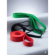 Gus Company 208 cm Direnç Lastiği 3'lü Set (Kırmızı, Siyah ve Yeşil) - (Hafif, Orta ve Ağır)