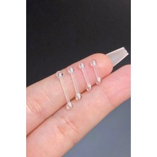 Blisse Piercing Kadın Şeffaf Antialerjik Bioplast Tragus Helix Kıkırdak Iki Ucu Top Piercing 1 Adet