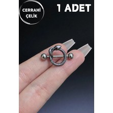 Blisse Piercing Kadın Gümüş Yılan Figürlü Meme Ucu Nipple Piercing