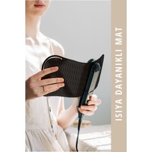 Özgürce Isıya Dayanıklı Siyah Silikon Mat, Saç Düzleştirici ve Maşa Için