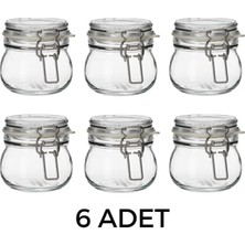 Feyza Design 6'lı Kapaklı Cam Kavanoz, Hava Geçirmez, 13 Cl, Çap 7 Cm, Yükseklik 7 cm