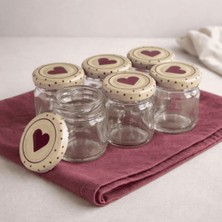 Sarkap 6'lı 40 ml Yuvarlak Cam Kavanoz Kalpli