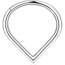 Blisse Piercing Unisex Gümüş Renk Cerrahi Çelik Damla Tasarım Kilitli Tragus Helix Kıkırdak Piercing