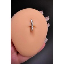 Blisse Piercing Kadın Gümüş Mineli Tasarım Model Çelik Göbek Piercing