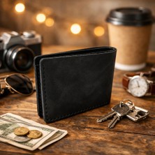 Hasko Atelier Erkek Cüzdan Siyah Hakiki Deri El Dikişi 6-12 Kart Kapasiteli Nakit Bölmesi Şık ve Dayanıklı