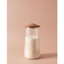 Feyza Design 1300 ml Akasya Kapaklı Cam Kavanoz, Sağlıklı Saklama Çözümü