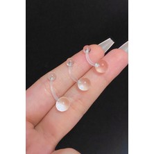 Blisse Piercing Blisse Kadın Şeffaf Bioplast Antialerjik Göbek Piercing 1 Adet Çelik Materyal ile Modern Tasarım