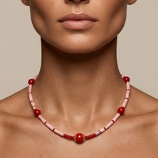 THEIA GemWorks Velune - Pembe Varisit & Mercan Taşlı Kolye