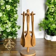 Feyza Design Bambu Mutfak Seti 7 Parça, Tava, Tencere ve Kaşıkler