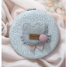 Özgürce Örgülü Yuvarlak Katlanabilir El ve Çanta Makyaj Aynası