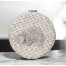 Özgürce Örgülü Yuvarlak Katlanabilir El ve Çanta Makyaj Aynası