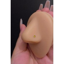 Blisse Piercing Spiral Kıvrımlı Renkli Zirkon Taşlı Çelik Hızma/6mm Bar/0.8mm Kalınlık/2.5mm Taşlı/burun Piercing