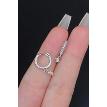 Blisse Piercing Kadın Mini Sallantılı Zirkon Taşlı Tragus Helix Kıkırdak Çelik Halka Piercing