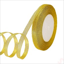 Süsle Bebek ve Parti Parlak Simli Organze Kurdele, 1 cm x 23 mt - Altın