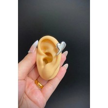 Blisse Piercing Gümüş Renk Kalp Figürlü Çelik Ear Cuff – Deliksiz, Sıkıştırmalı Kıkırdak Küpe