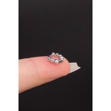 Blisse Piercing Kadın Daire Zirkon Taşlı Tragus Helix Kıkırdak Halka Çelik Piercing