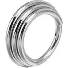 Blisse Piercing Unisex Cerrahi Çelik 3 Sıra Görünümlü Kilitli Tragus Helix Kıkırdak Piercing