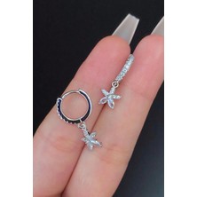 Blisse Piercing Kadın Çiçek Figür Zirkon Taşlı Tragus Helix Kıkırdak Sallantılı Çelik Halka Piercing