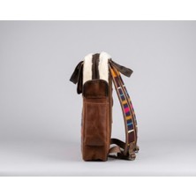 El Dokuma El & Sırt Çantası (Kilim Desenli, Astarlı, Kapaklı Yan Cepli)