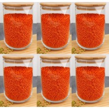 Feyza Design 6'lı Bambu Kapaklı Cam Erzak Kavanozu Seti 1000 Ml, Şık ve Kullanışlı
