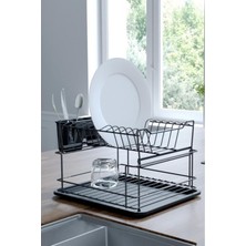 Feyza Design Iki Katlı Modüler Siyah Bulaşıklık, Şık ve Pratik Tasarım