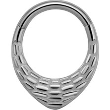 Blisse Piercing Unisex Cerrahi Çelik Yılan Derisi Figürlü Kilitli Tragus Helix Kıkırdak Piercing