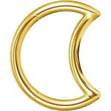 Blisse Piercing Unisex Cerrahi Çelik Yarım Ay Figürlü Kilitli Tragus Helix Kıkırdak Piercing